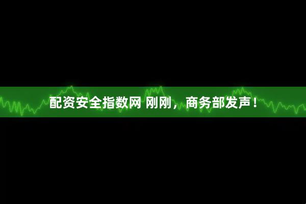 配资安全指数网 刚刚，商务部发声！